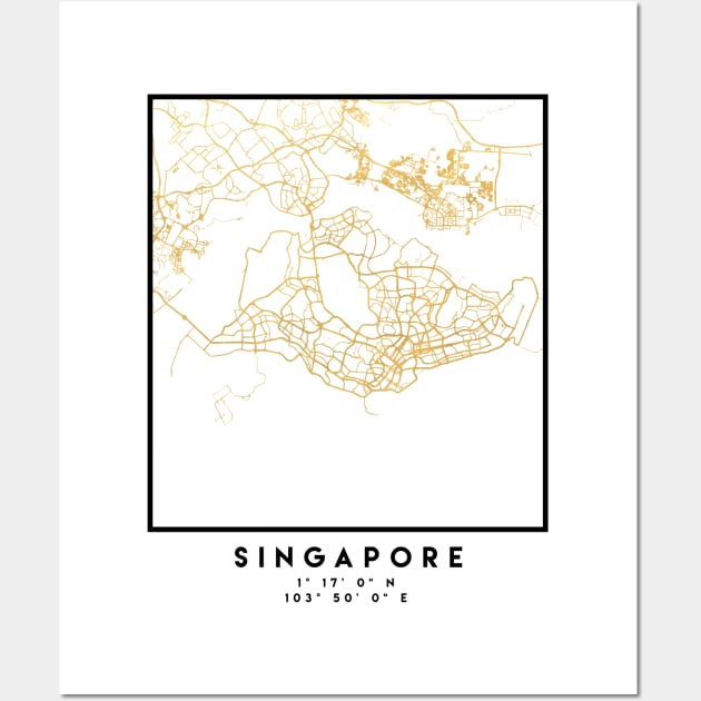 SINGAPORE CITY STREET MAP ART Wall Art by deificusArt